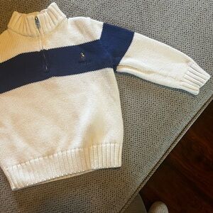 Toddler boy Ralph Lauren sweater cream and navy 24 month